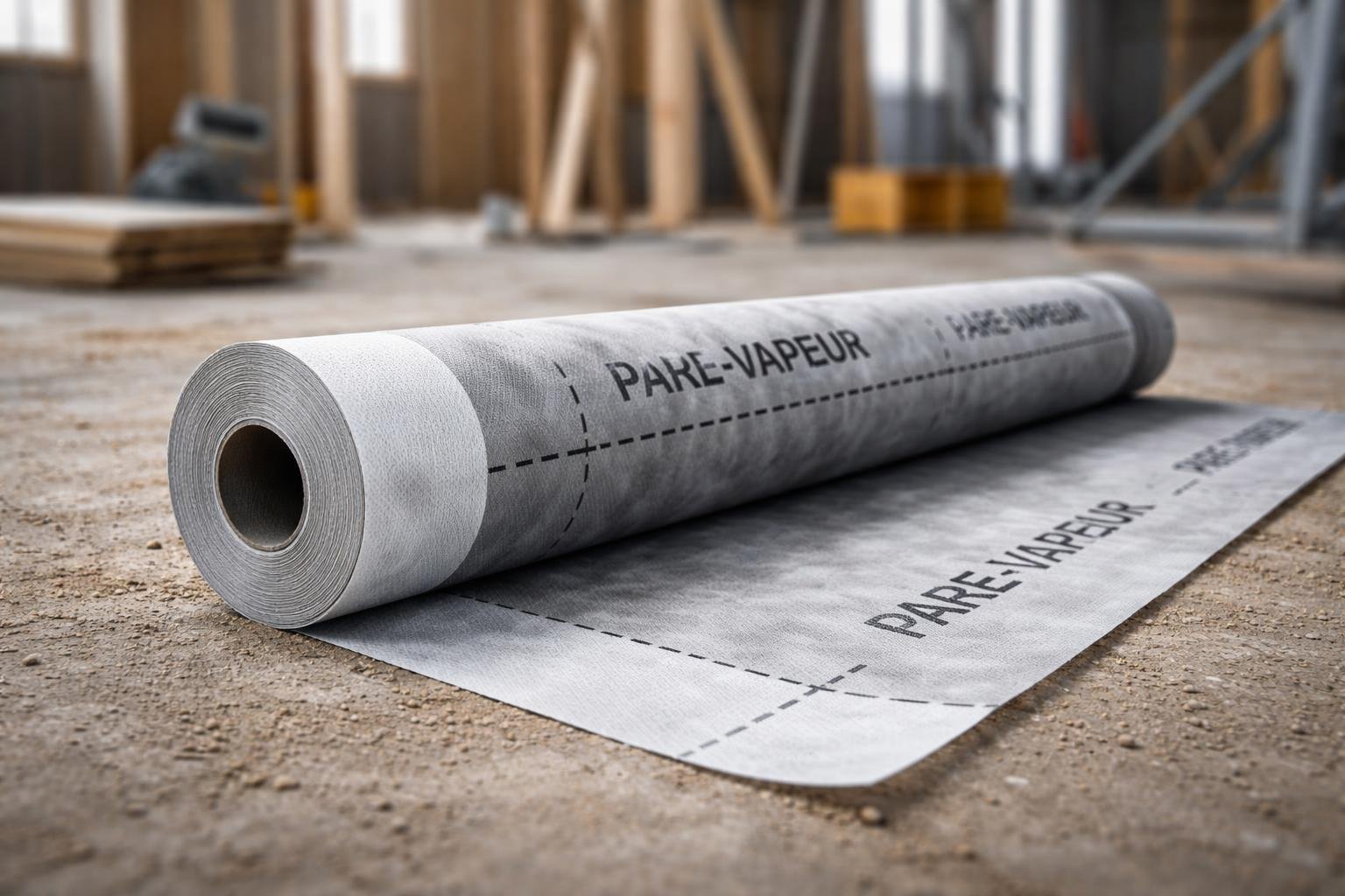 rouleau-pare-vapeur-sol-chantier